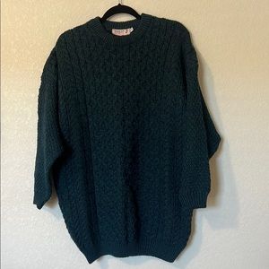 Highland Home Industries Sweater XL Scotland Pure New Wool Cable Knit Fisherman